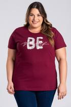 T-shirt Feminina Plus Size Algodão c/ Estampa "BE yourself" T-shirt Feminina Plus Size Algodão c/ Estampa "BE yourself"
