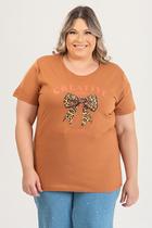 T-shirt Feminina Plus Size em Malha Algodão c/ Estampa "CREATIVE" - Serena T-shirt Feminina Plus Size em Malha Algodão c/ Estampa "CREATIVE" - Serena