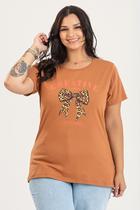 T-shirt Feminina Plus Size em Malha Algodão c/ Estampa "CREATIVE" - Serena