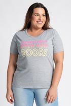 T-shirt Feminina Plus Size Estampada "Old ways won't open new doors" - Cereja Rosa