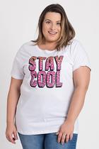 T-shirt Feminina Plus Size Estampada "Stay Cool" - Serena