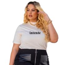 T-Shirt Feminina Plus Size Gola Redonda Alta Camiseta De Algodão Manga Curta Com Estampa