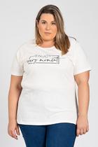 T-shirt Feminina Plus Size Malha Algodão Estampada "Enjoy" - Serena