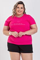 T-shirt Feminina Plus Size Malha Algodão Estampada "THE SECRET IS ONLY ONE" - Serena