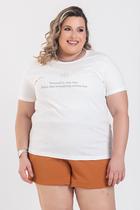 T-shirt Feminina Plus Size Malha Algodão Estampada "THE SECRET IS ONLY ONE" - Serena T-shirt Feminina Plus Size Malha Algodão Estampada "THE SECRET IS ONLY ONE" - Serena