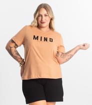 T- Shirt Feminina Plus Size Secret Glam Marrom T- Shirt Feminina Plus Size Secret Glam Marrom