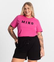 T- Shirt Feminina Plus Size Secret Glam Rosa T- Shirt Feminina Plus Size Secret Glam Rosa