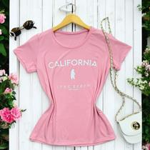 T-shirt Feminina Rosa Bebê Moda Verão Blusa Feminina Estampada Califórnia Camiseta Feminina Moda Blogueira. T-shirt Feminina Rosa Bebê Moda Verão Blusa Feminina Estampada Califórnia Camiseta Feminina Moda Blogueira.