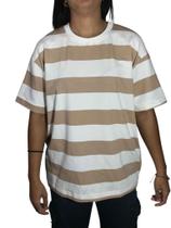 T-shirt Feminina Rovitex Listrada Elegância Casual com Toque Moderno T-shirt Feminina Rovitex Listrada Elegância Casual com Toque Moderno