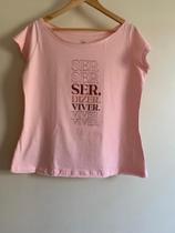 T Shirt Feminina - Ser Dizer Viver - Cor Rosa T Shirt Feminina - Ser Dizer Viver - Cor Rosa