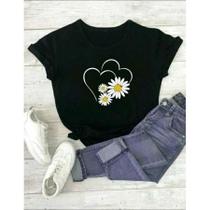 T-shirt Feminina - Snoopy Normal - Amor - Barbie Camiseta - Baby Look Camisa Flor em Malha