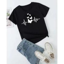 T-shirt Feminina - Snoopy Normal - Amor - Barbie Camiseta - Baby Look Camisa Flor em Malha