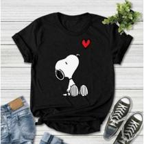 T-shirt Feminina - Snoopy Normal - Amor - Barbie Camiseta - Baby Look Camisa Flor em Malha