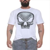 T-shirt flex wheeler branco - black skull - clothing (g)
