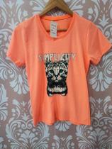 T-shirt Gato manga curta laranja surto clothing feminina tam P