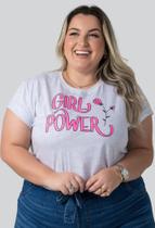 T-shirt girl power mescla - plus size