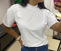 T-shirt Gola alta - Branco T-shirt Gola alta - Branco
