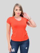 T-shirt Gola V Feminina Tecido Viscolaycra com Qualidade e Durabilidade Faith Level T-shirt Gola V Feminina Tecido Viscolaycra com Qualidade e Durabilidade Faith Level