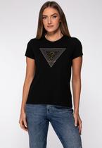 T-shirt Guess Triangs Hot Fix Preto