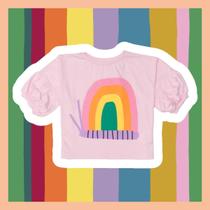 T-shirt infantil feminina estampa Fui Lagarta Fábula 511139