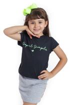 T-Shirt Infantil Menina Preta
