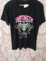 T-shirt Infinity manga curta preto surto clothing feminina tam G