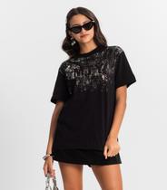 T - Shirt Juvenil Feminina Minty Preto T - Shirt Juvenil Feminina Minty Preto