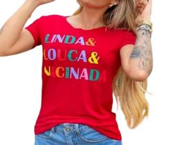 T shirt Linda Louca e Vacinada