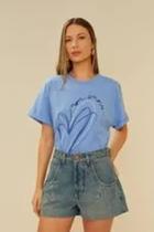 T-Shirt Malha Silk 2 Hearts Azul Alado Oh,Boy!
