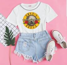 T shirt malu guns roses - com pedrarias (g)