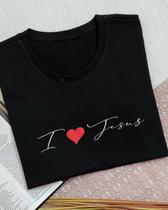 T SHIRT MALU I LOVE JESUS. (PRETO) Tamanho GG