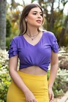 T-shirt manga babados