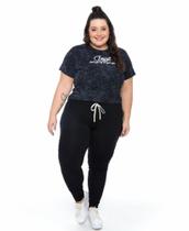 T-Shirt Marmorizada black Plus Size T/G2 T-Shirt Marmorizada black Plus Size T/G2