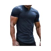 T-Shirt Masculina com Decote V - Simples, Elegante e Cor Sólida - Verão