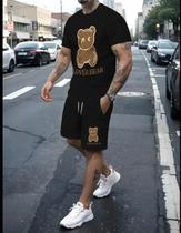 T- Shirt masculina conjunto Casual verão + Short Tactel urso Stay Lover Premium estampado T- Shirt masculina conjunto Casual verão + Short Tactel urso Stay Lover Premium estampado