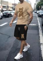 T- Shirt masculina conjunto Casual verão + Short Tactel urso Stay Lover Premium estampado T- Shirt masculina conjunto Casual verão + Short Tactel urso Stay Lover Premium estampado