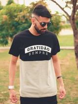 T-shirt masculina "Gratidão sempre" Mescla G