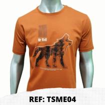 T-Shirt Meia Malha Estampada Laranja XG