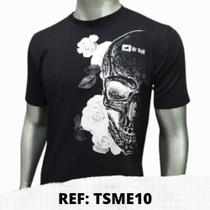 T-Shirt Meia Malha Estampada-Preta P