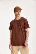 T-shirt minimalista/básica marrom burgês