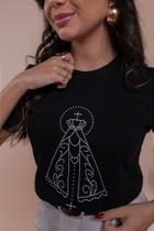 T-shirt Nossa Senhora Preta - Estilo e Conforto em Algodão T-shirt Nossa Senhora Preta - Estilo e Conforto em Algodão