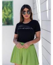 T-shirt Nunca foi sorte preta G T-shirt Nunca foi sorte preta G
