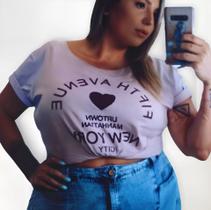 T-shirt Overside Verão Tam Especial Plus Size Feminina T-shirt Overside Verão Tam Especial Plus Size Feminina