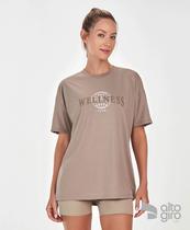 T-Shirt Oversized Wellness Alto Giro Bege Castanho