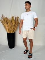 T-Shirt Suburbio, Camisa Masculina, Adulto, Manga Curta Slim fit, Algodão Egípcio, Branca, P ao GG