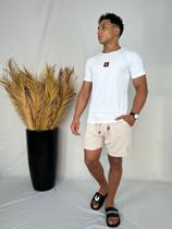 T-Shirt Suburbio, Camisa Masculina, Adulto, Manga Curta Slim fit, Algodão Egípcio, Branca, P ao GG