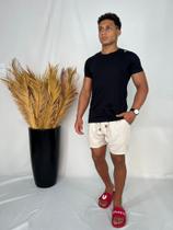 T-Shirt Suburbio, Camisa Masculina, Adulto, Manga Curta Slim fit, Algodão Egípcio, Preta, P ao GG