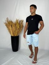 T-Shirt Suburbio, Camisa Masculina, Adulto, Manga Curta Slim fit, Algodão Egípcio, Preta, P ao GG