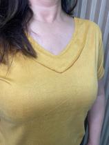 T-shirt suede amarelo mostarda T-shirt suede amarelo mostarda