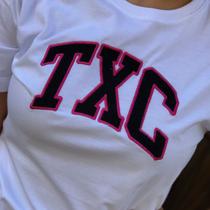 T Shirt Txc Branco Logo Preto e rosa 50542